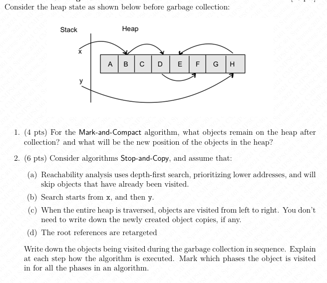 Consider the heap state as shown below before
