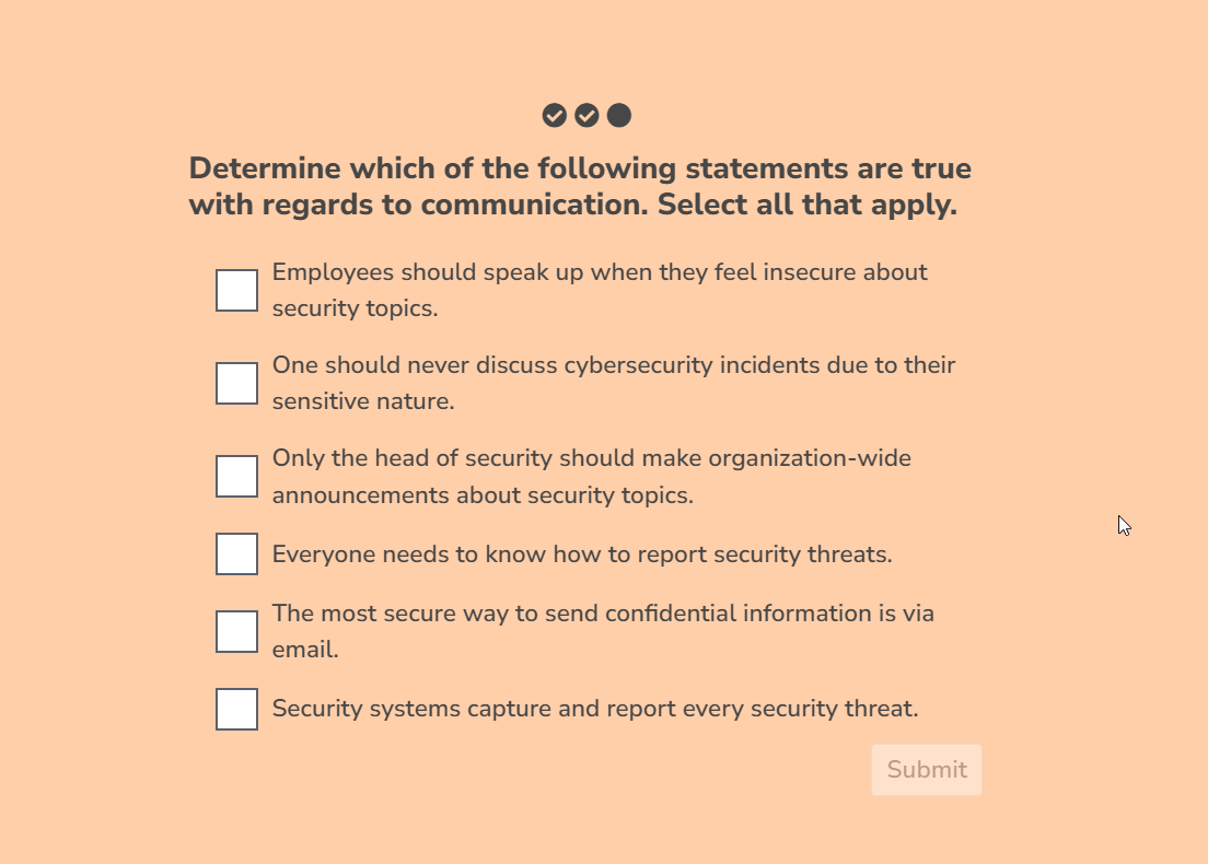 Determine which of the following statements are