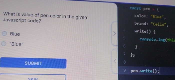 What is value of pen.color in the given