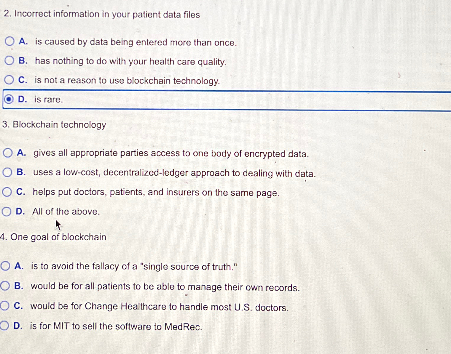Incorrect information in your patient data files