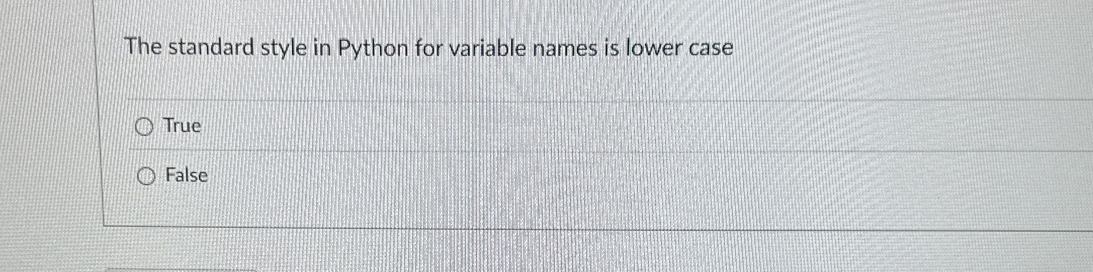 The standard style in Python for variable names