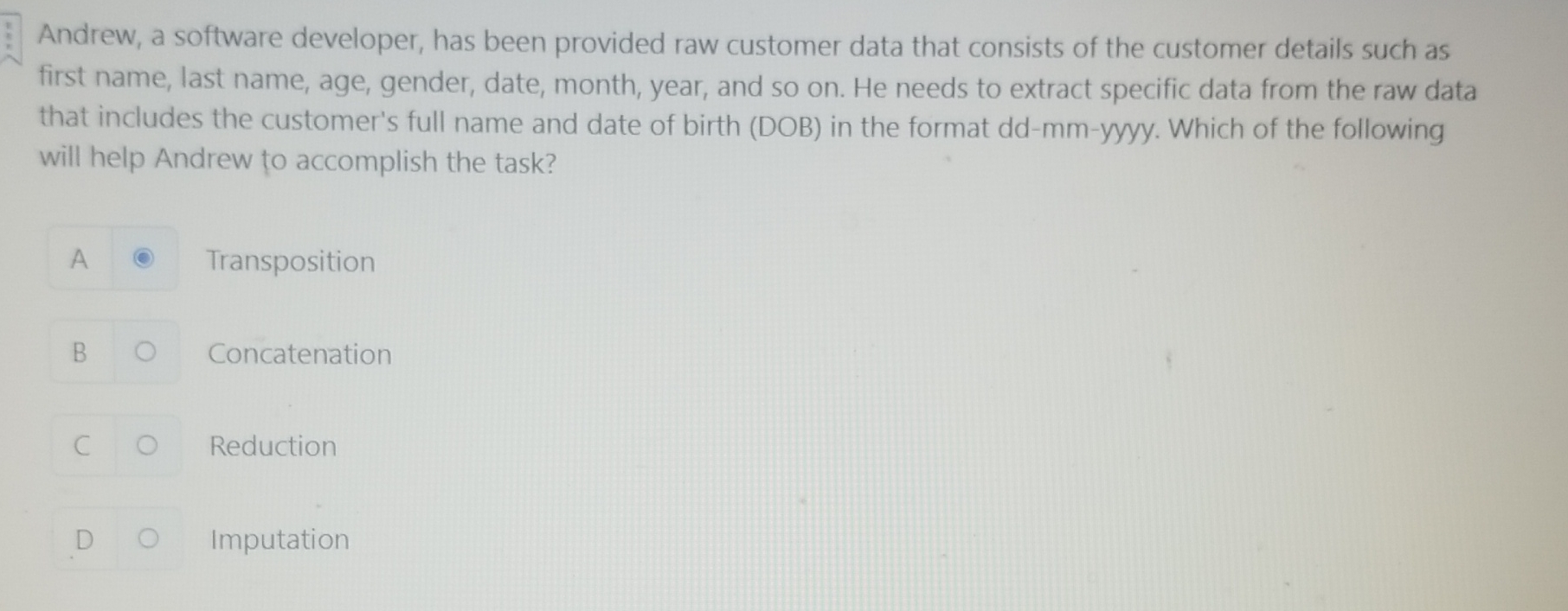 Andrew, a software developer, has been provided