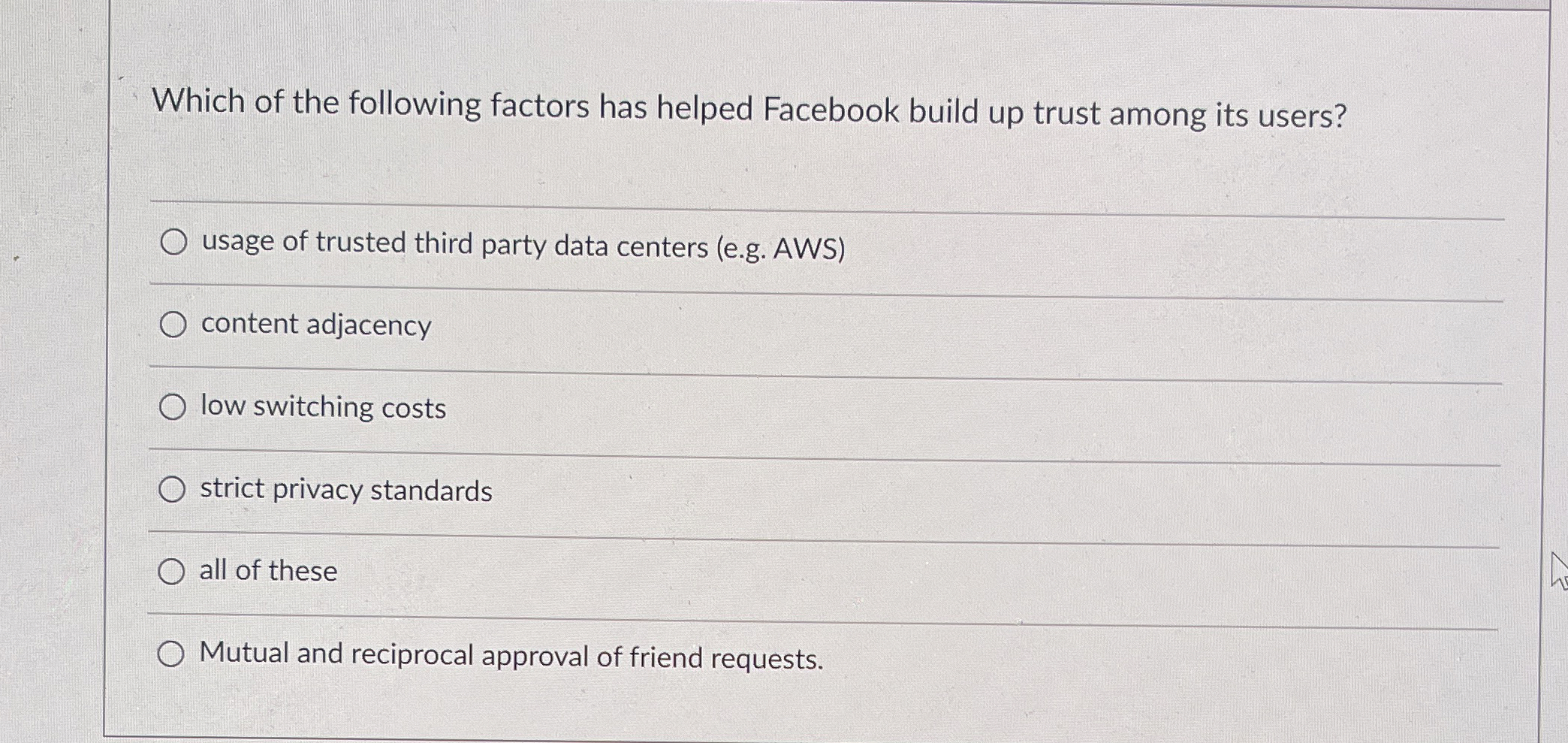 Which of the following factors has helped