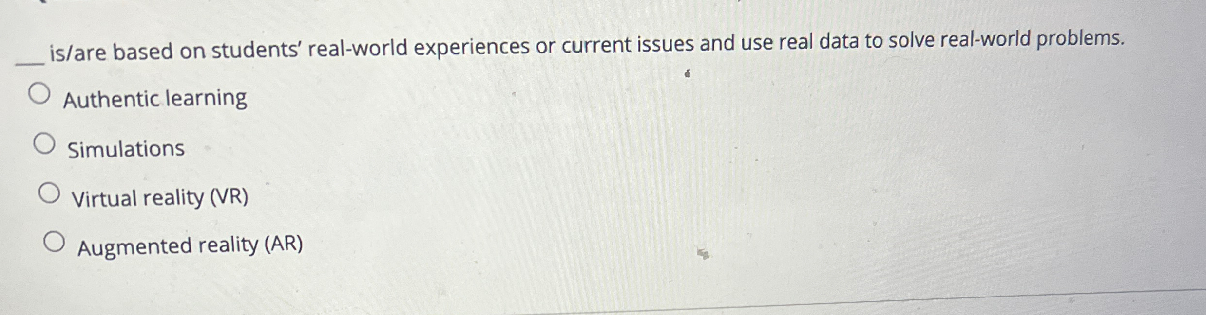 is / are based on students' real - world