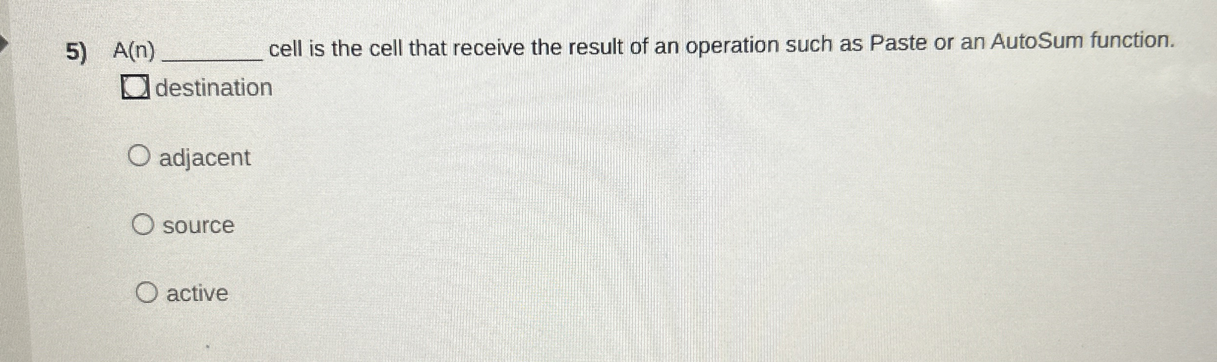 cell is the cell that receive the result of an