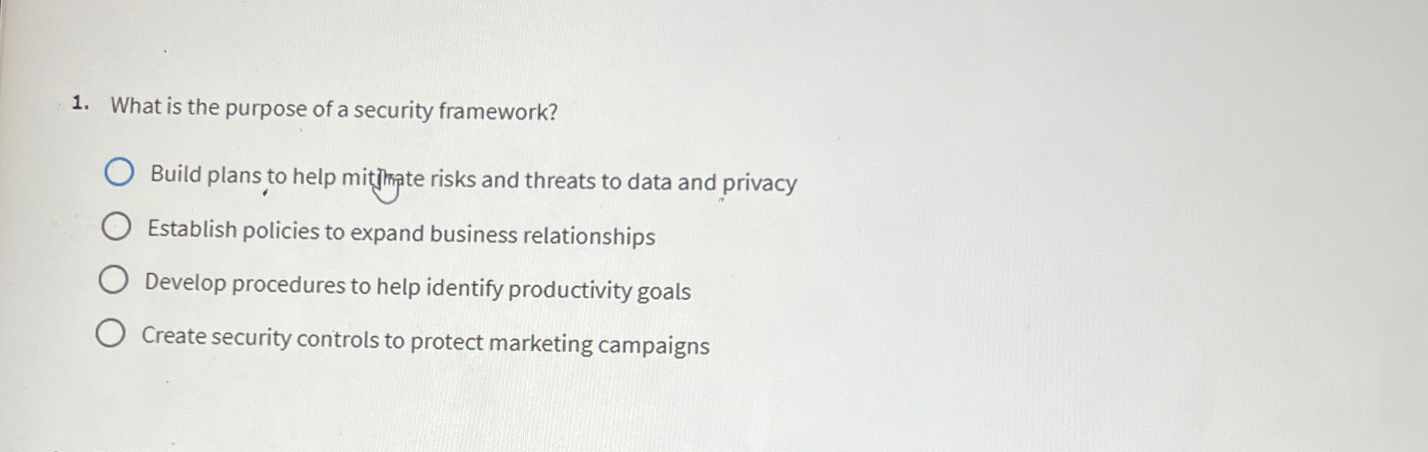 What is the purpose of a security framework?