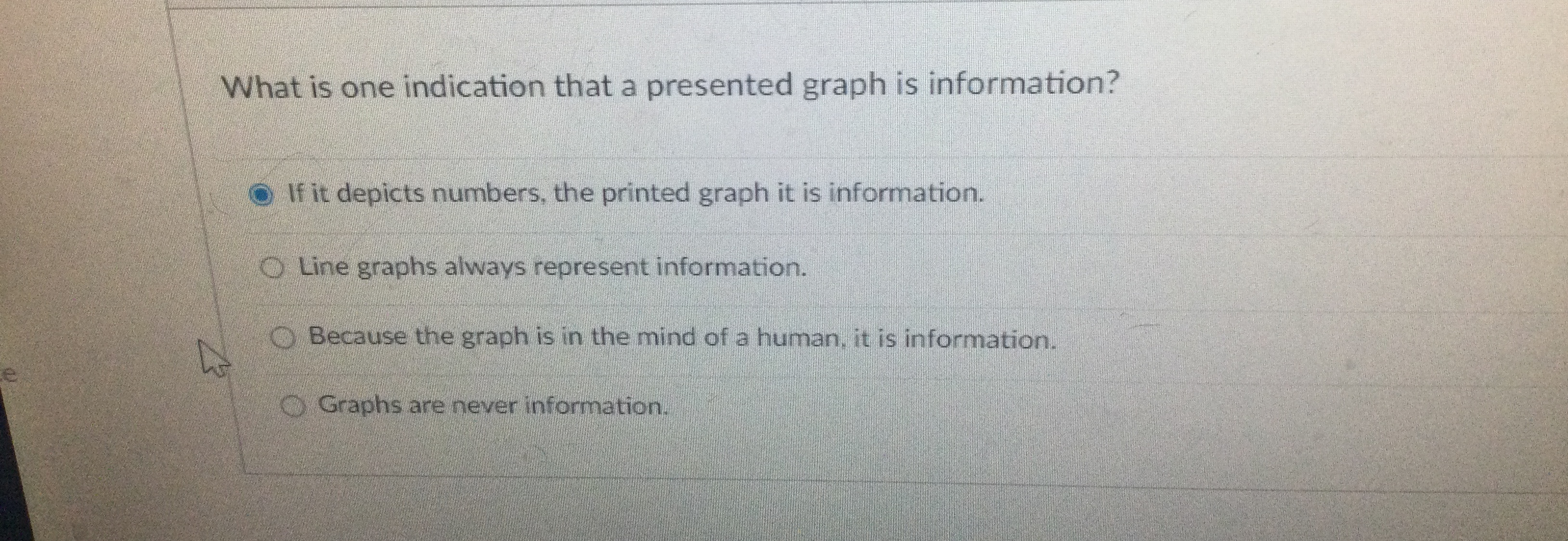 What is one indication that a presented graph is