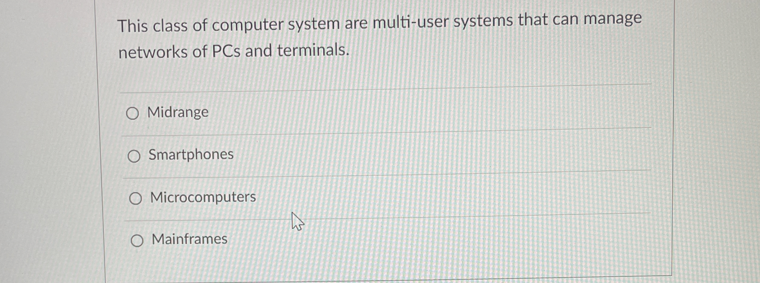 This class of computer system are multi - user