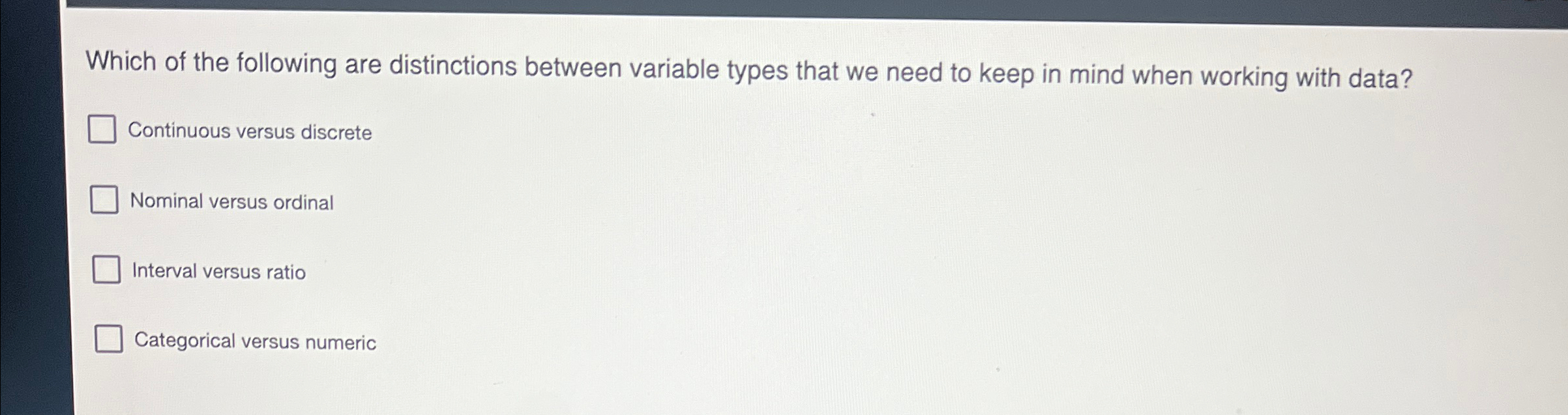 Which of the following are distinctions between