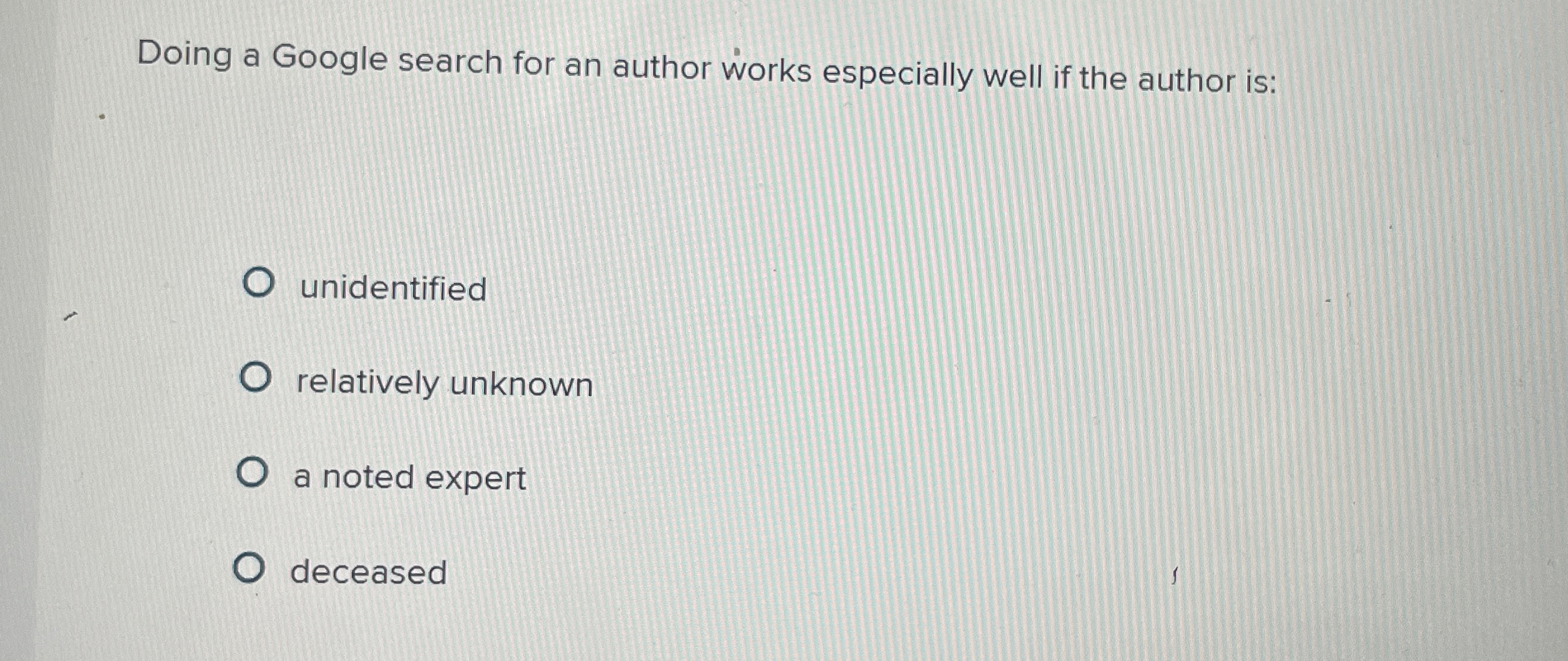 Doing a Google search for an author works