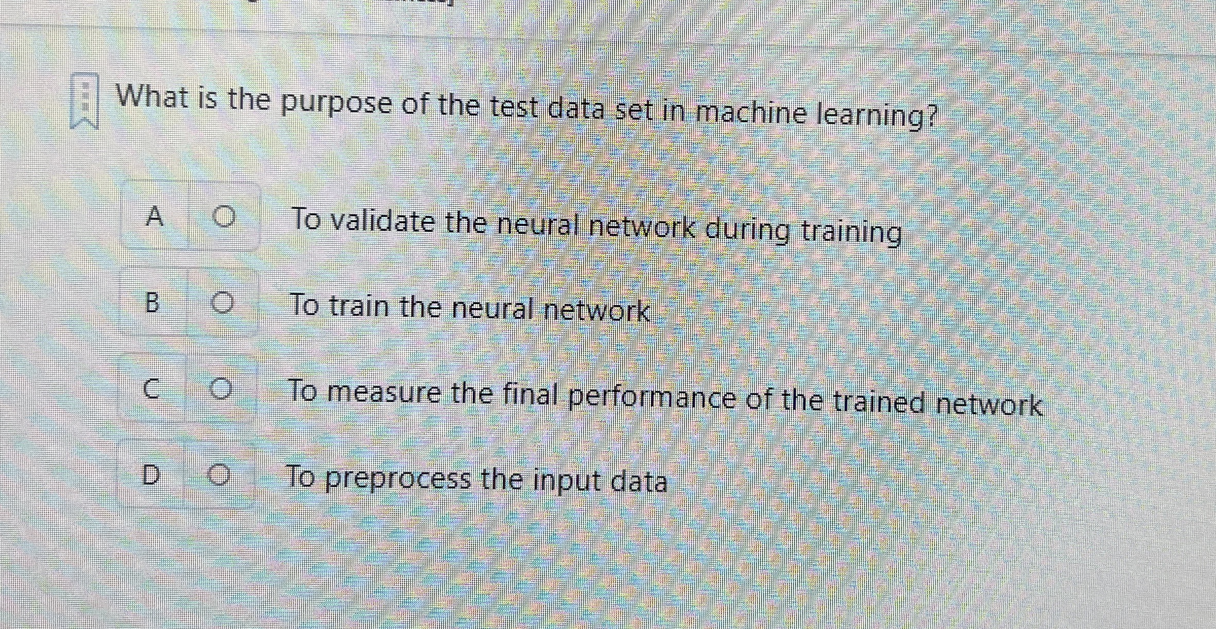 What is the purpose of the test data set in