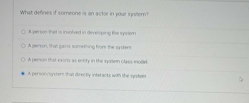 What defines if someone is an actor in your