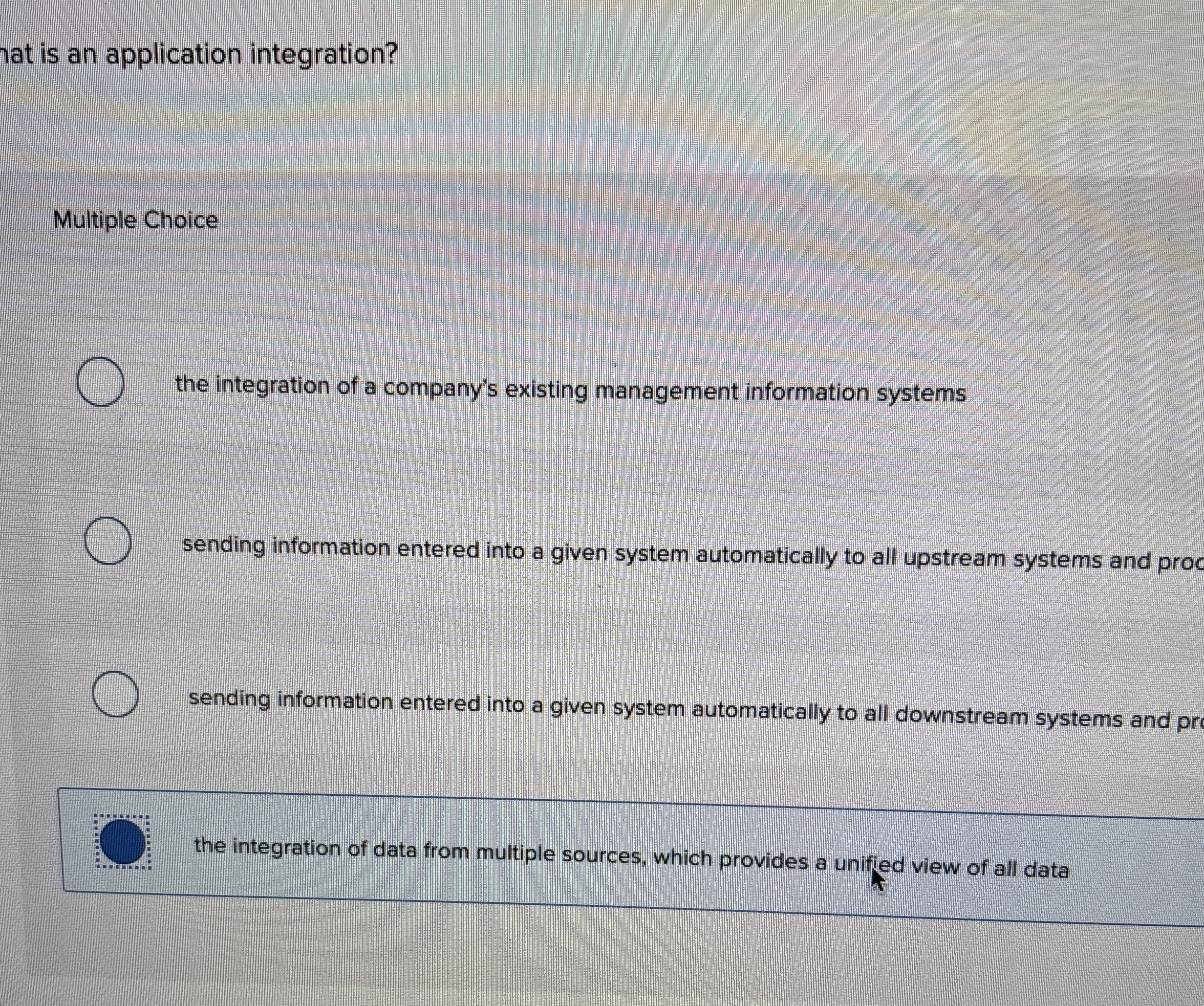 hat is an application integration? Multiple