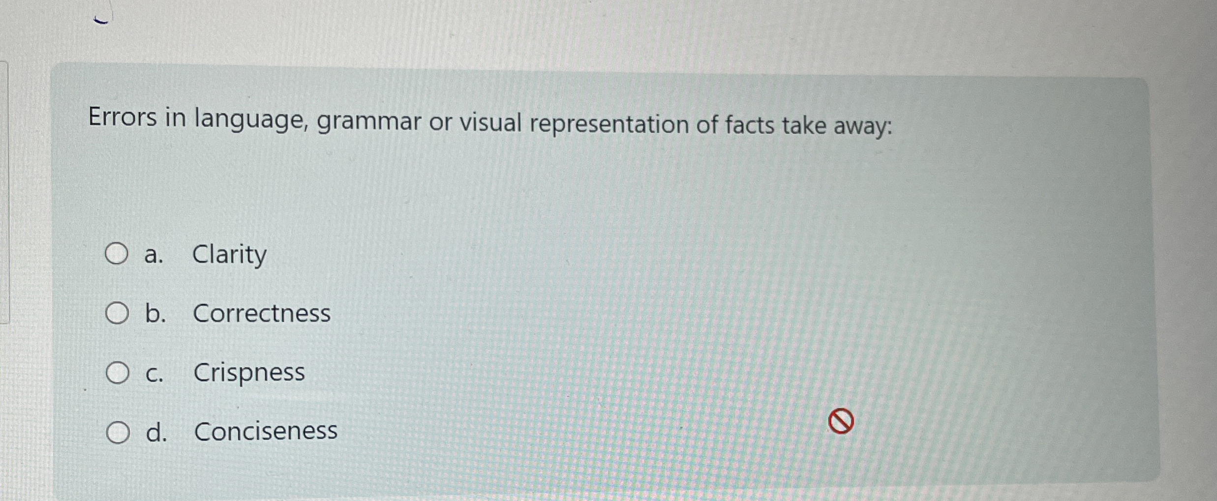 Errors in language, grammar or visual