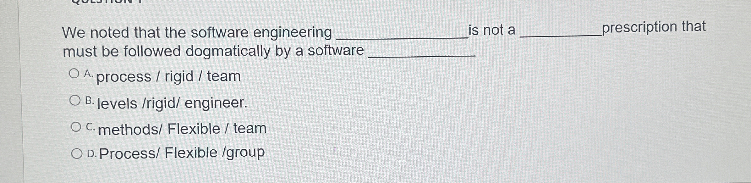 We noted that the software engineering q , is not