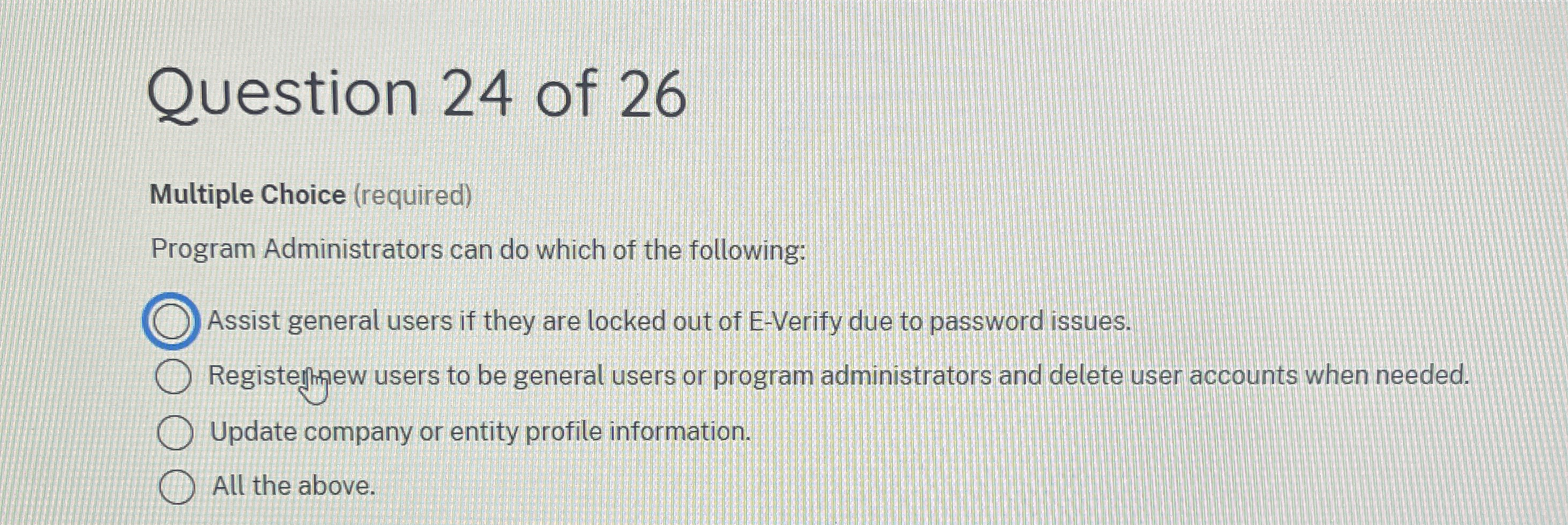Question 2 4 of 2 6 Multiple Choice ( required )
