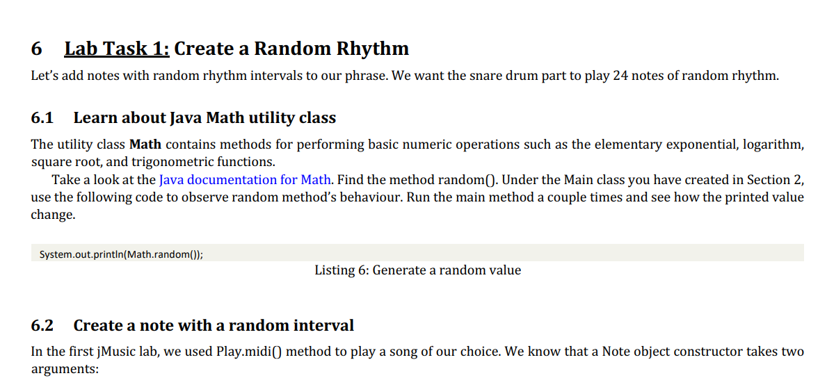 6 Lab Task 1 : Create a Random Rhythm Let's add