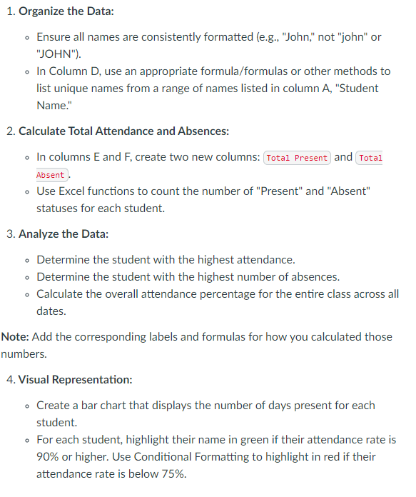 Organize the Data: Ensure all names are
