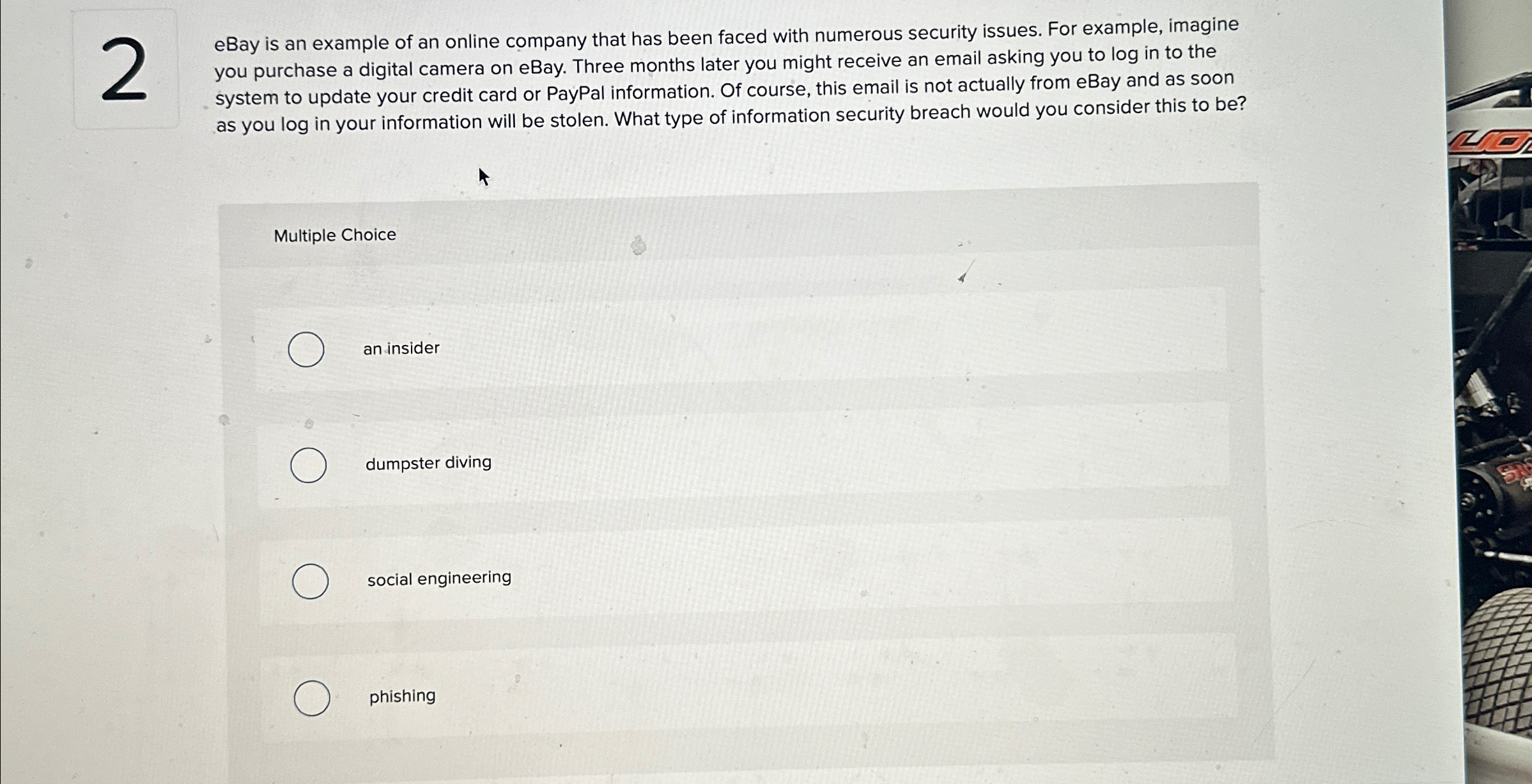 2 eBay is an example of an online company that