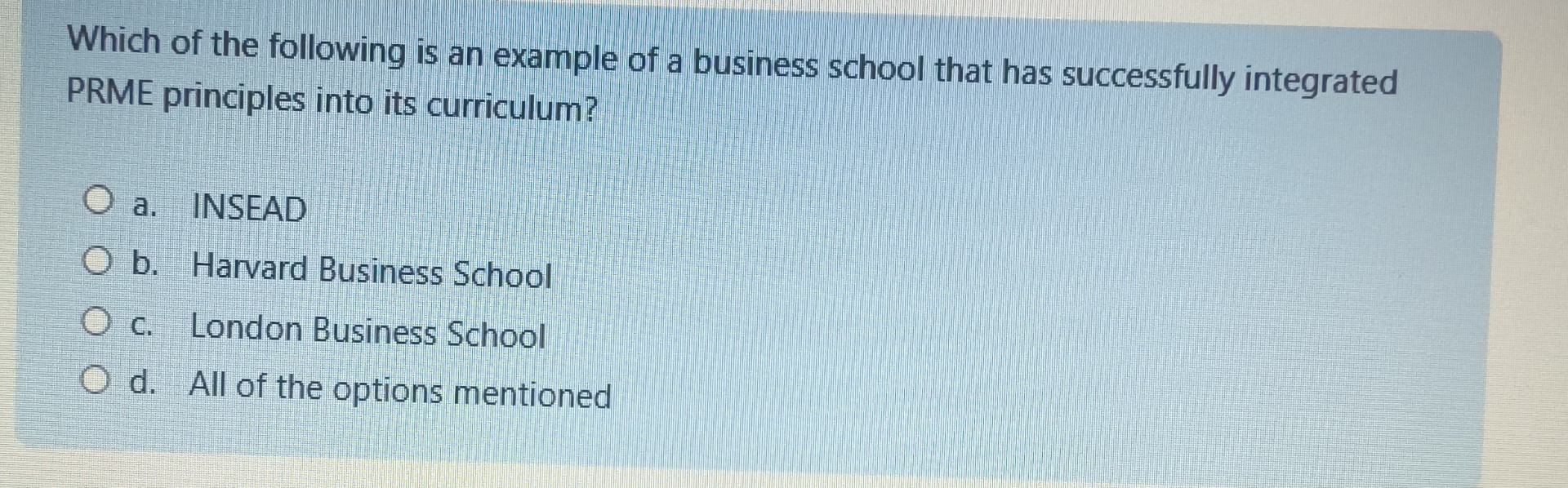 Which of the following is an example of a