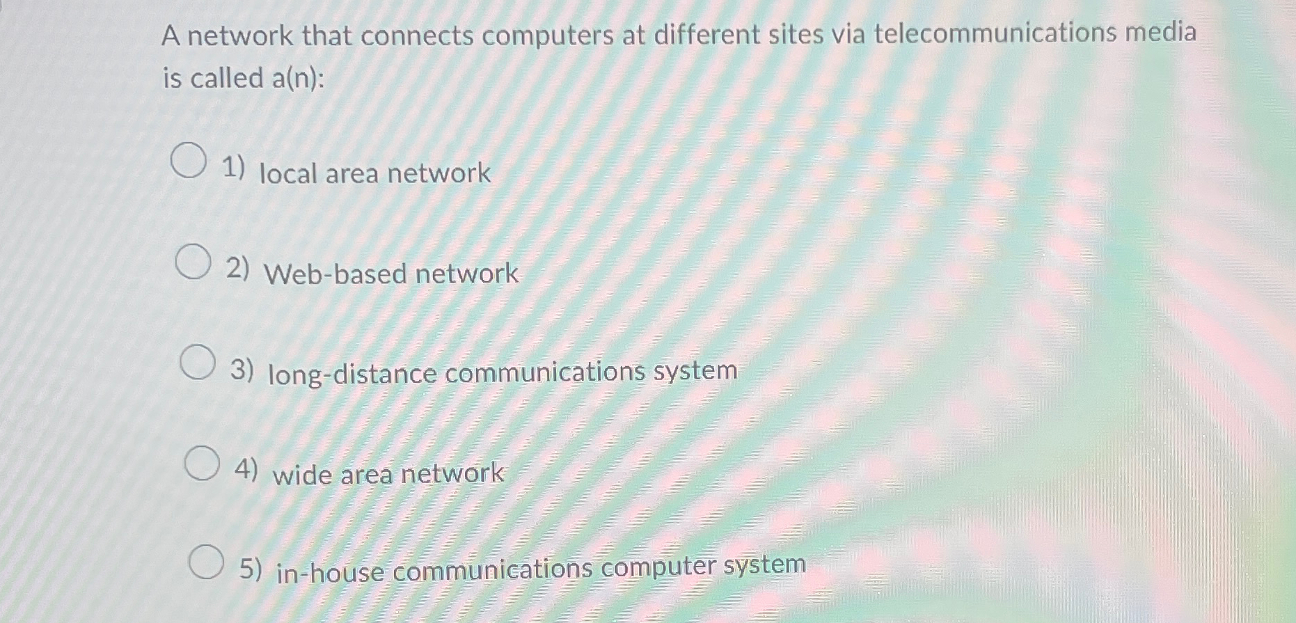 A network that connects computers at different