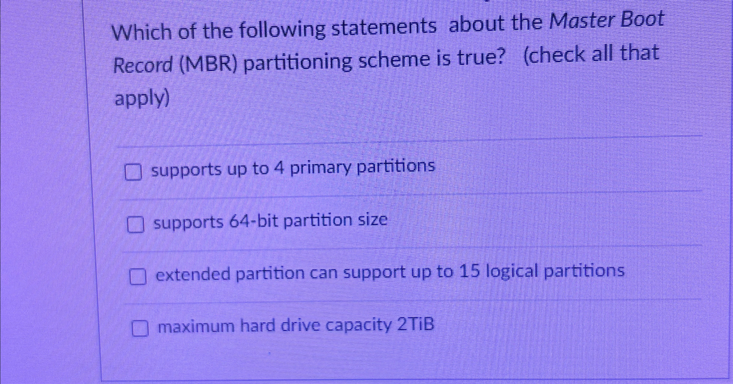 Which of the following statements about the