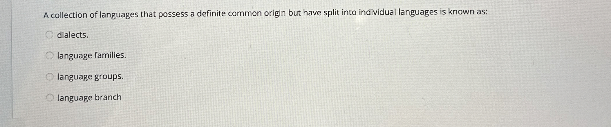 A collection of languages that possess a definite