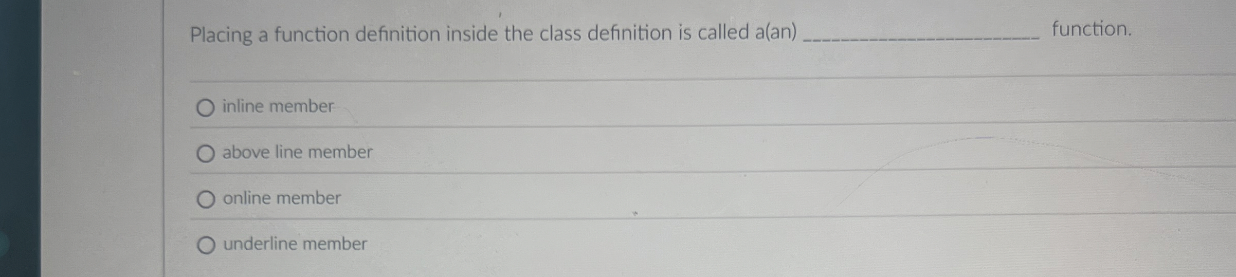 Placing a function definition inside the class