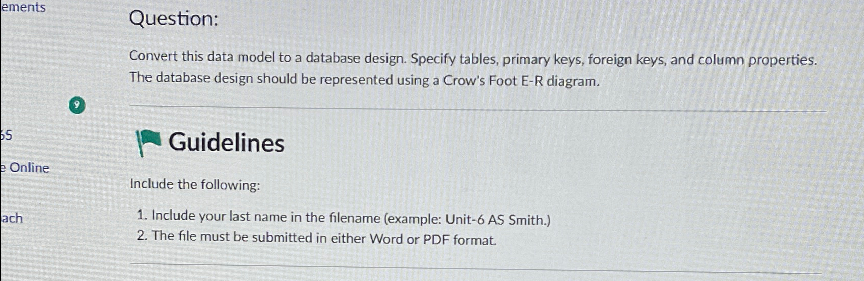 Unit 6 Assignment: Convert Data Model to a