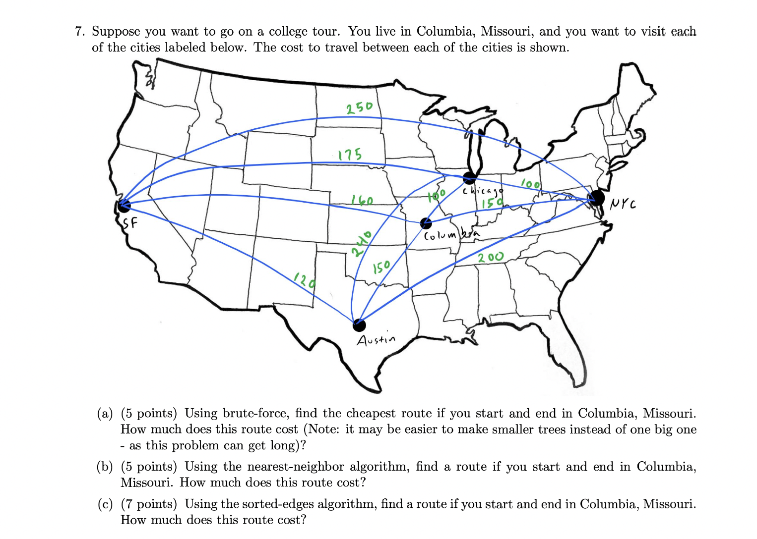 Suppose you want to go on a college tour. You