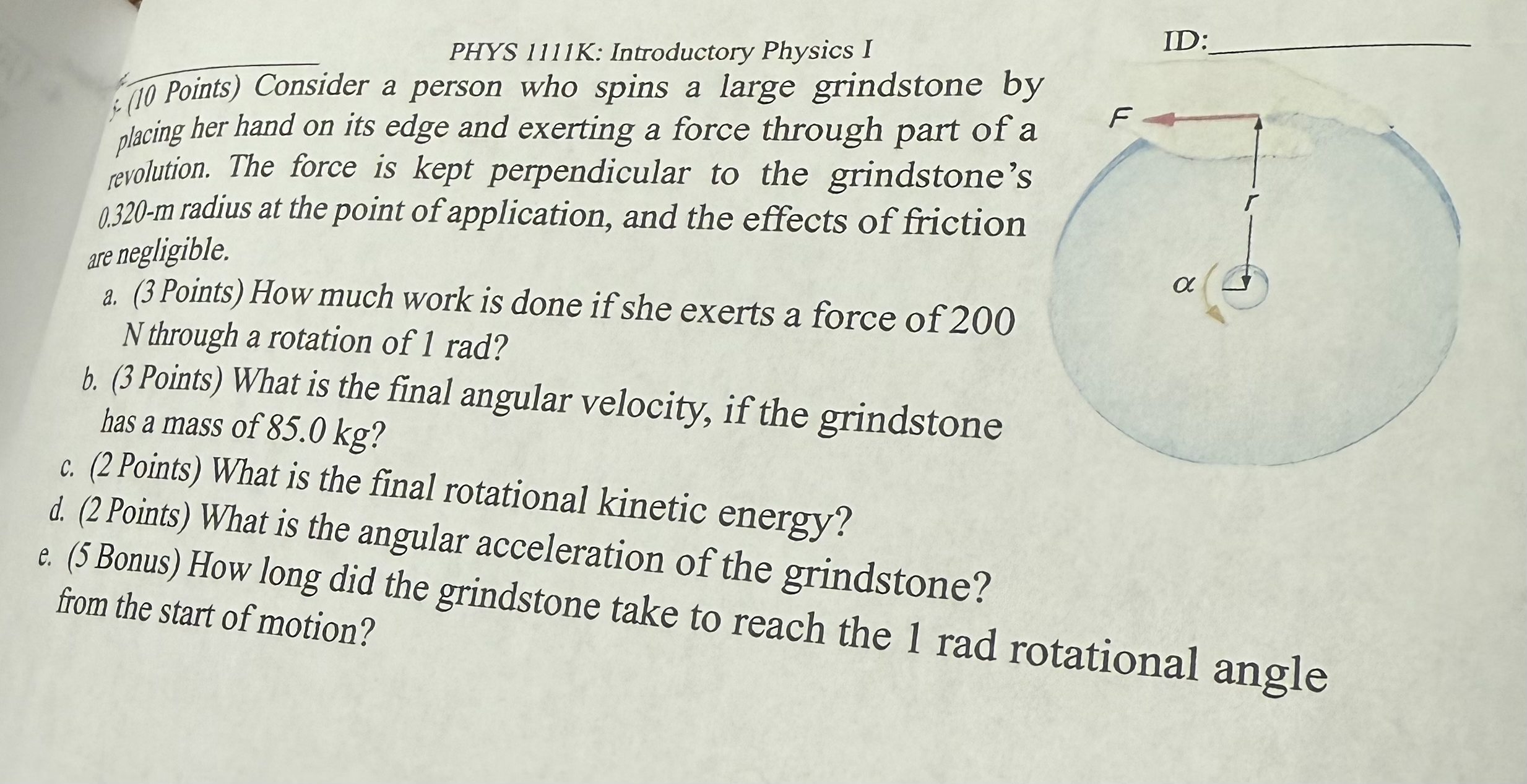 PHYS 1 1 1 1 K: Introductory Physics I ( 1 0
