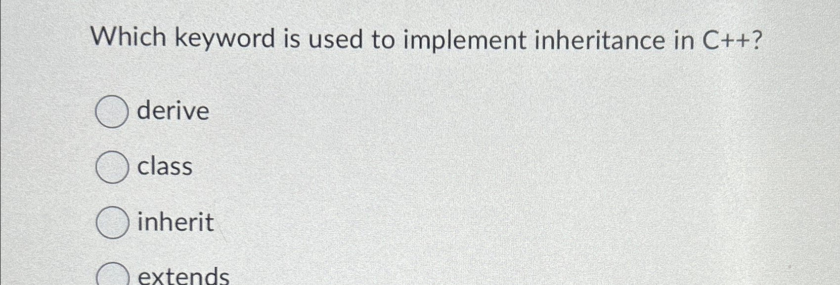 Which keyword is used to implement inheritance in