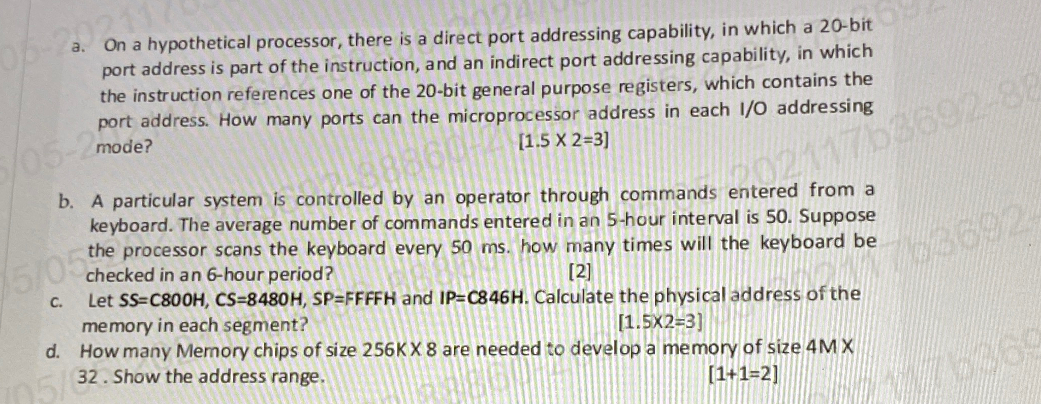 a . On a hypothetical processor, there is a