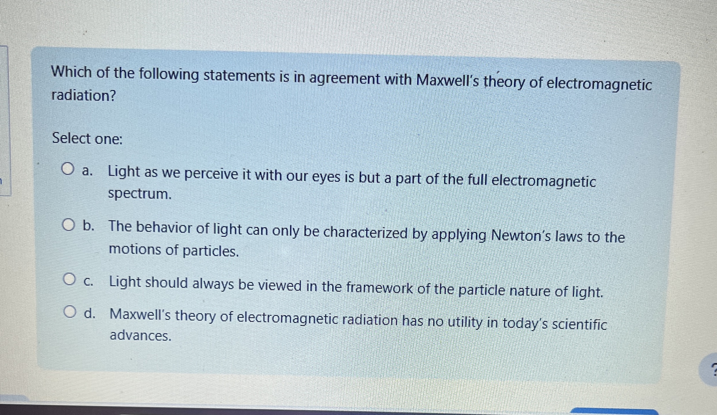 Which of the following statements is in agreement