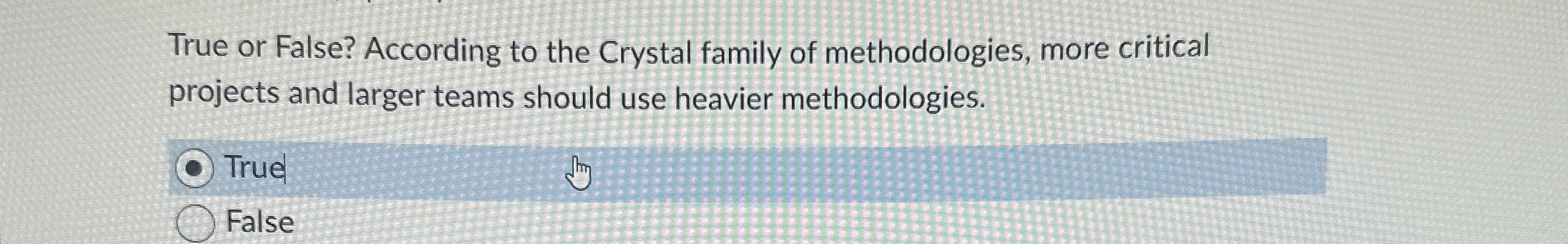 True or False? According to the Crystal family of