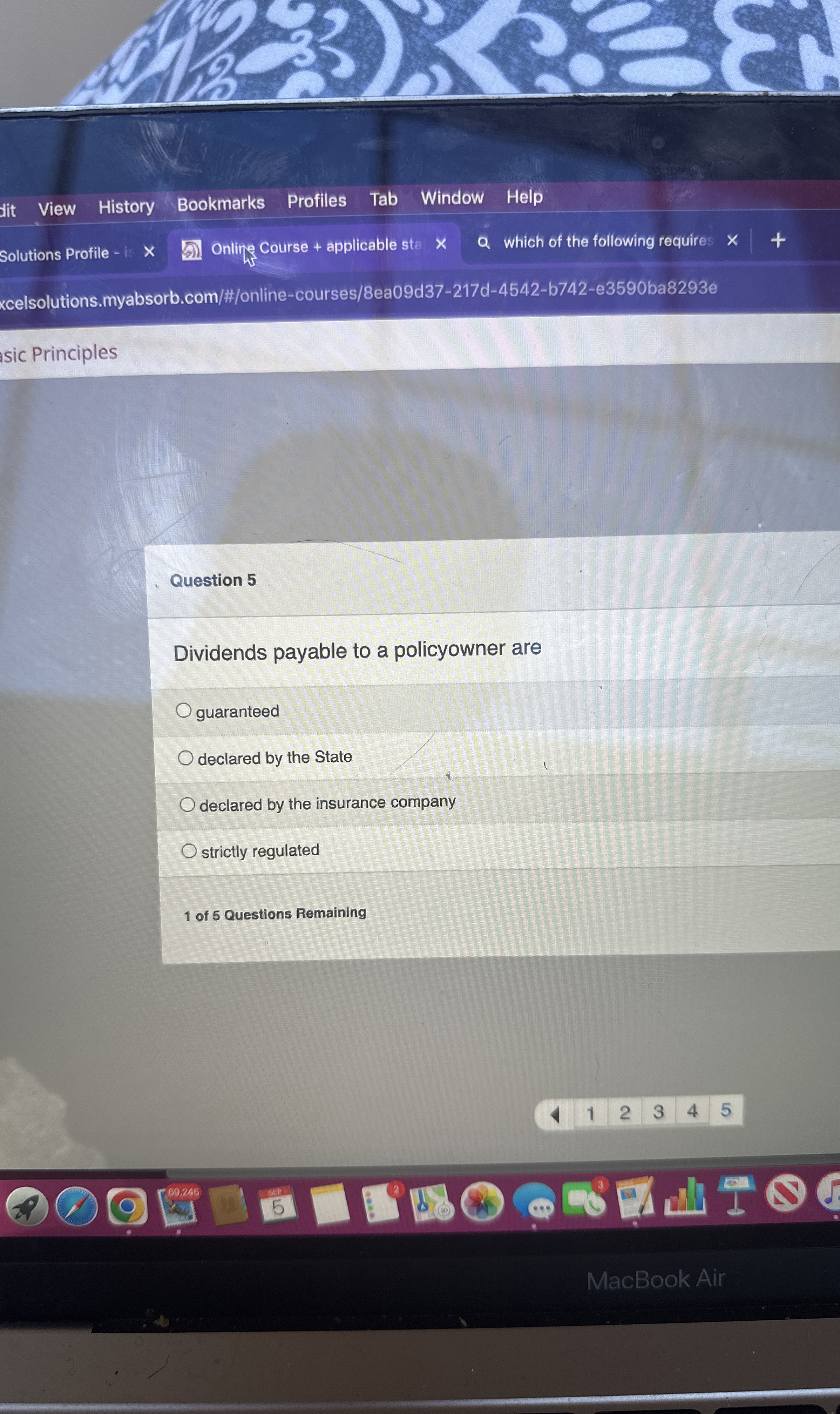 Solutions Profile - Online Course + applicable