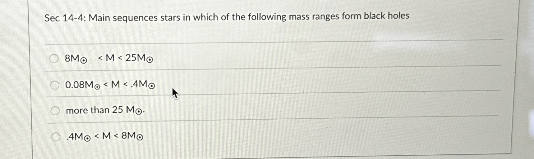 Sec 1 4 - 4 : Main sequences stars in which of