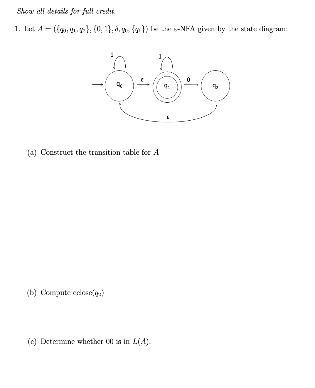 Please do it in the paper Let A = ( { q 0 , q 1 ,