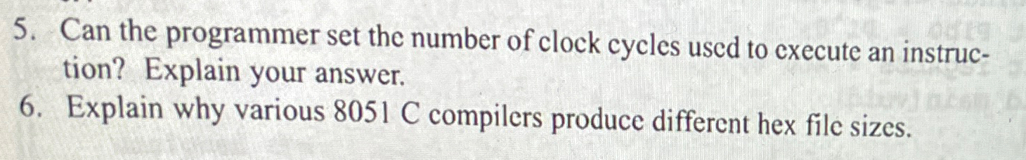 Can the programmer set the number of clock cycles