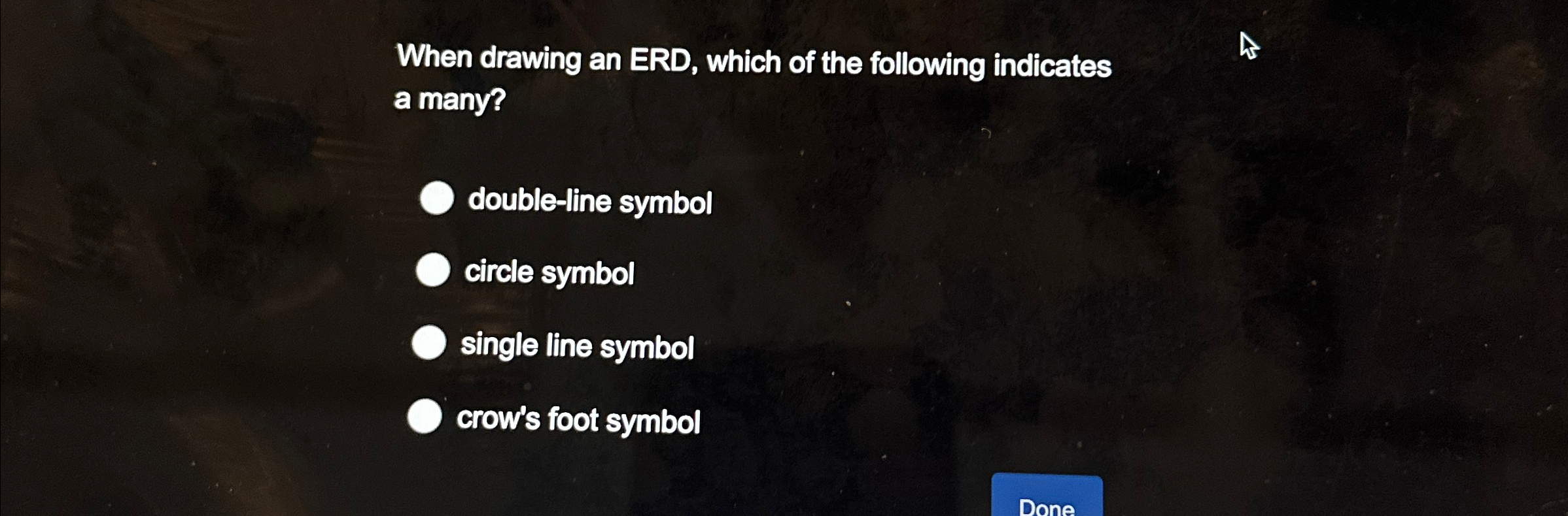 When drawing an ERD, which of the following