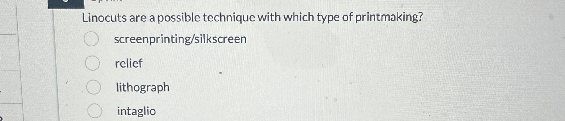 Linocuts are a possible technique with which type