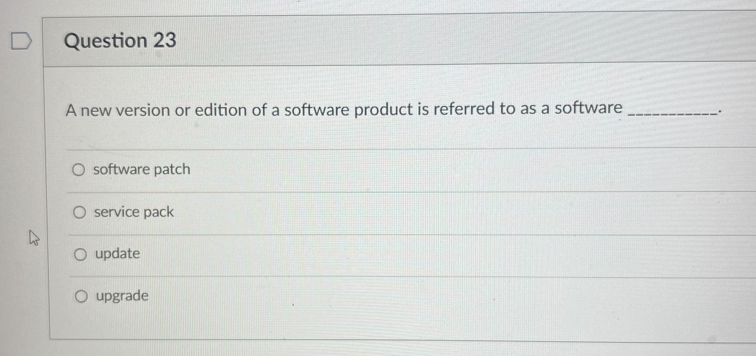 Question 2 3 A new version or edition of a