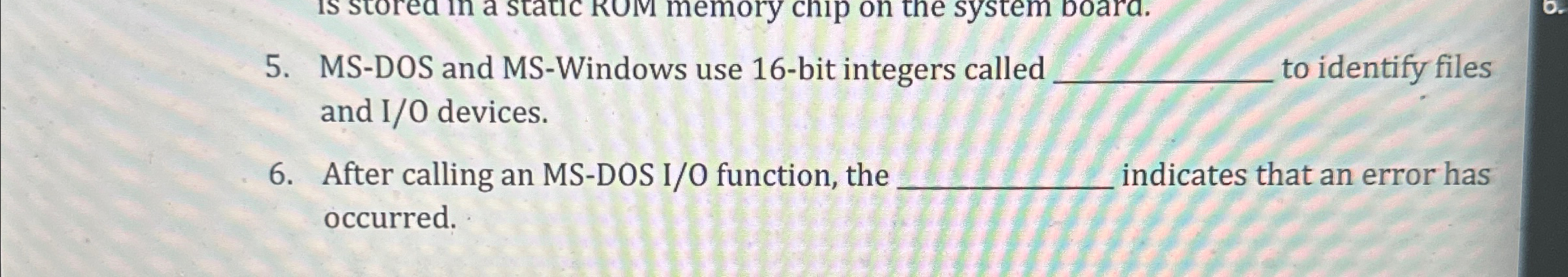 MS - DOS and MS - Windows use 1 6 - bit integers