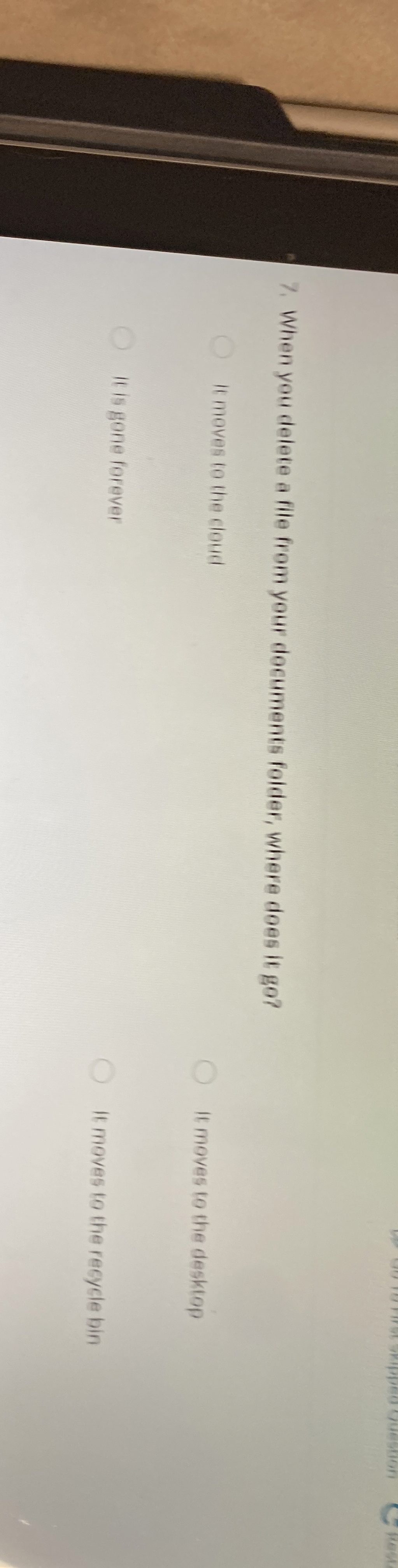 When you delete a file from your documents