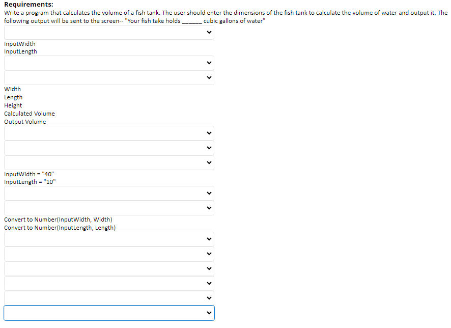 Requirements: Write a js program that calculates