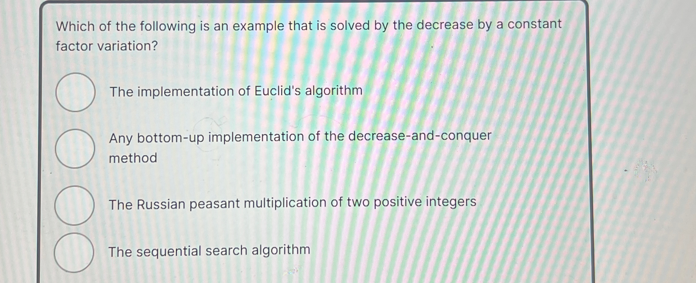 Which of the following is an example that is