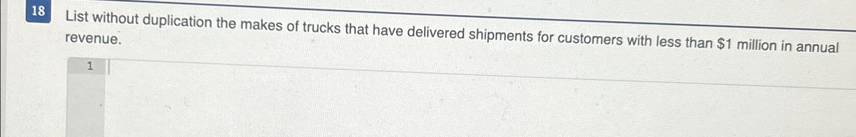 1 8 List without duplication the makes of trucks