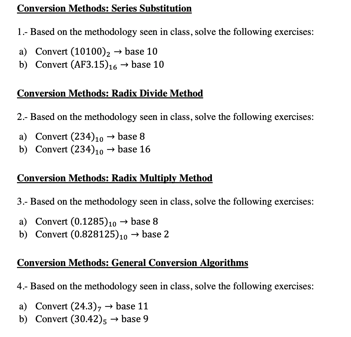Conversion Methods: Series Substitution 1 . -