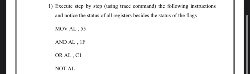 Execute step by step ( using trace command ) the