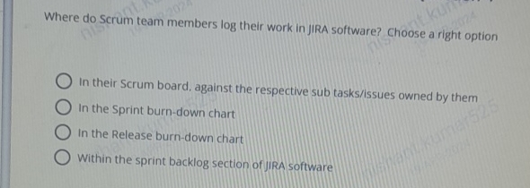 Where do Scrum team members log their work in